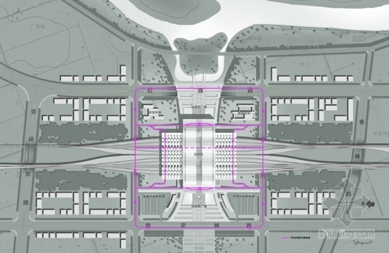 [湖南]大型枢纽站建筑设计方案文本-枢纽站分析图