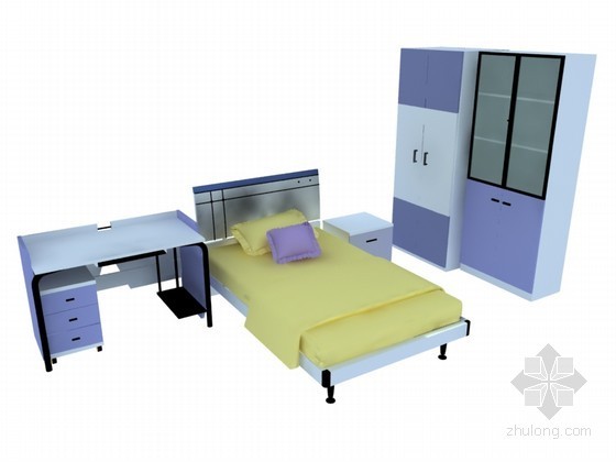 室内儿童家具su模型资料下载-简洁儿童家具3D模型下载