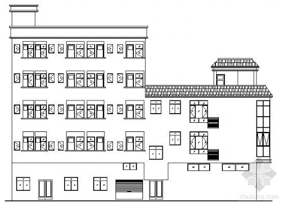 五层楼建筑设计cad资料下载-某五层商住楼建筑设计方案图