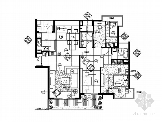 室内施工图软装设计师资料下载-[武汉]权威设计师设计作品温馨舒适2居室设计施工图（含实景图）