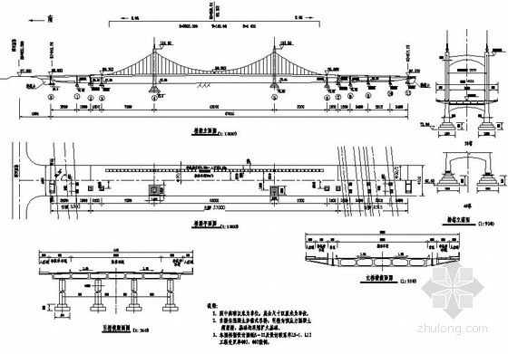 围堰CAD设计图纸资料下载-抚顺市某大桥自锚悬索桥设计图纸