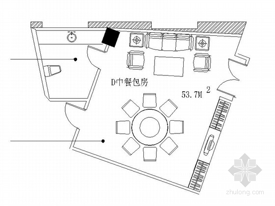 成都白金五星级酒店资料下载-[成都]五星级酒店中餐包间室内施工图