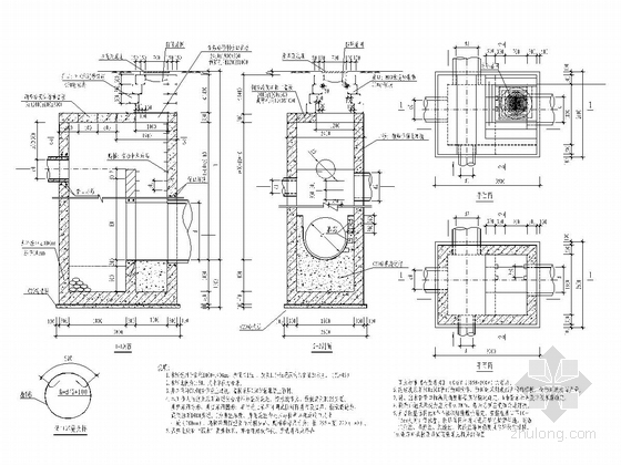 [重庆]双向4车道城市次干路工程施工图172张（道路照明综合管网）-跌水井大样图