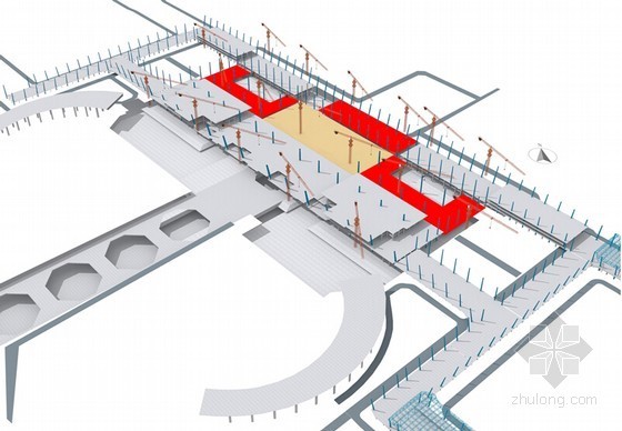 [湖北]机场航站楼扩建钢结构工程专项施工方案(近450页 附图丰富 钢用量3万吨)-E1/E3区北侧底板施工 