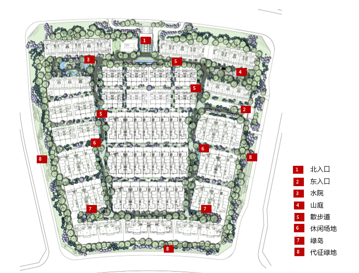 [北京]泰禾院子中央别墅区景观设计（新中式，禅意园林）-B总平面图