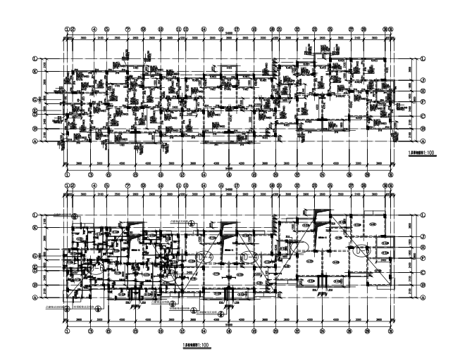 六层带阁楼框架结构住宅楼建筑结构施工图-一层板配筋图