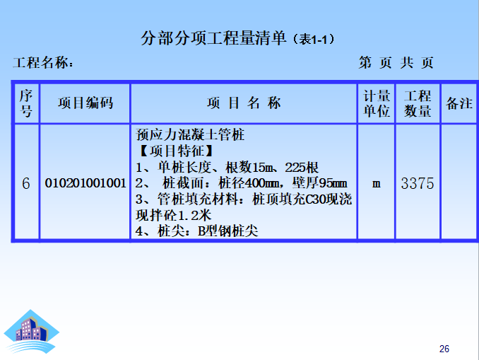 桩与地基基础工程量计算课件-分部分项清单