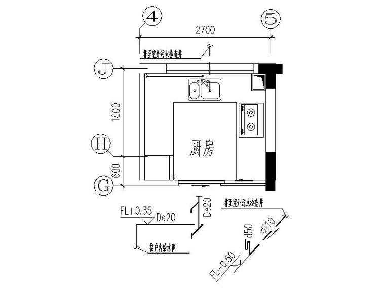 恒茂·天鹅堡三层别墅给排水设计施工图（CAD,4张）-部分位置详图