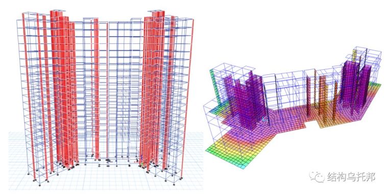 小区总体模型设计资料下载-[有限元]基于整体分析的高层建筑筏板设计