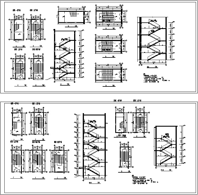 楼梯平立剖图资料下载-植草屋顶多层综合楼建筑设计施工图CAD