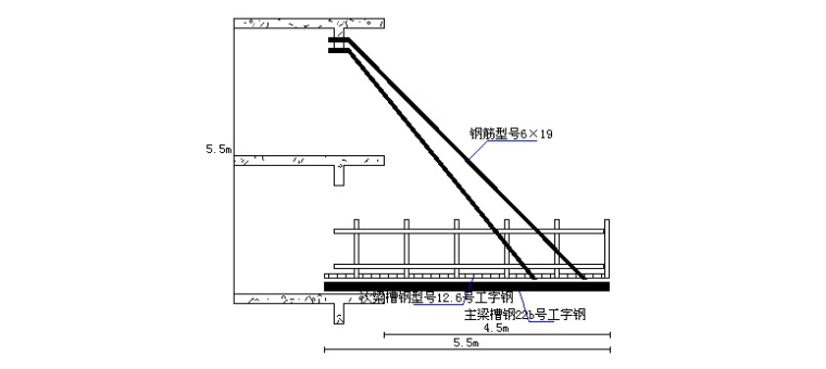 【中建】卸料平台安全专项方案编制指导书-悬挑卸料平台立面图