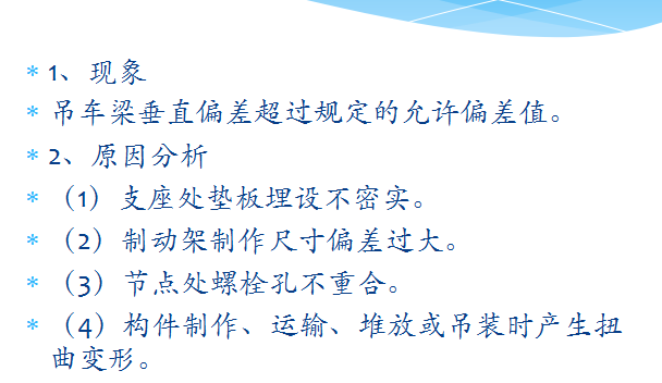 BIM轴网标高问题资料下载-[全国]钢结构工程常见质量问题（共45页）