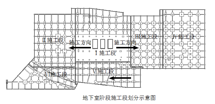 底板施工横缝资料下载-地铁控制中心施工组织设计（含各阶段平面布置图，dwg格式）