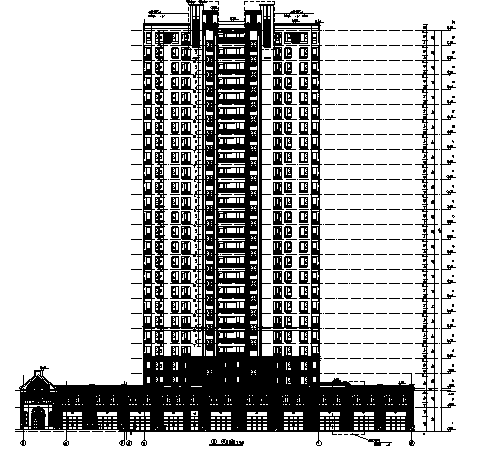 [浙江]知名地产海派文化风格居住区规划设计（含模型，施工图）-立面图