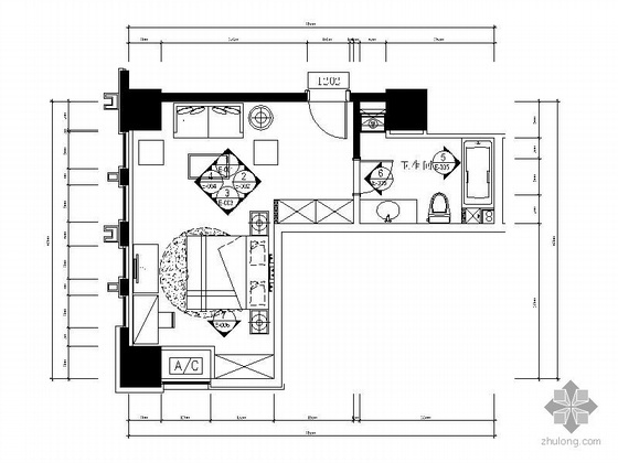 学生作业住宅室内设计图资料下载-简约小户型室内设计图