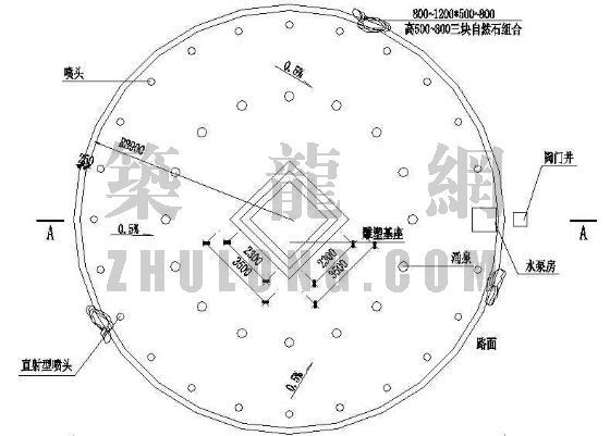 cad水池喷泉资料下载-监利县玉沙广场--水池喷泉详图