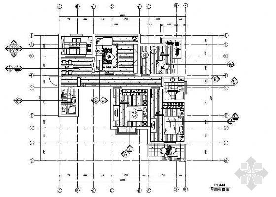 三室一厅CAD原始图图资料下载-三室一厅装修图