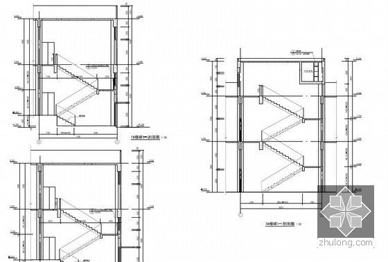 [广东]2012新建钢筋混凝土仓库工程预算书（详图55张）-仓库楼梯剖面图