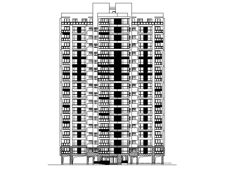 对称绿化施工图资料下载-[江西]高层剪力墙结构点式对称布局住宅建筑建筑施工图