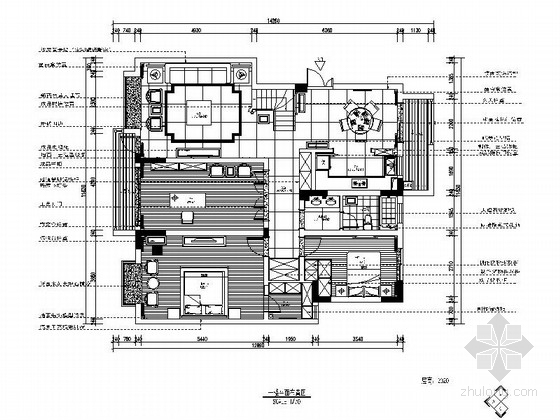小层别墅建筑图纸资料下载-[江苏]儒雅中式风格两层小别墅室内装修施工图（含实景图）