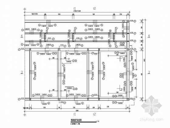 [海安]V型滤池结构改造施工图-壁板配筋平面布置图 