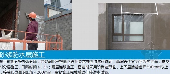 房建工程防水施工技术措施要点总结汇报(65页 图文结合)-砂浆防水层施工 