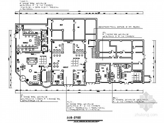 现代办公空间室内装修资料下载-某土地局现代办公楼室内装修图（含效果）