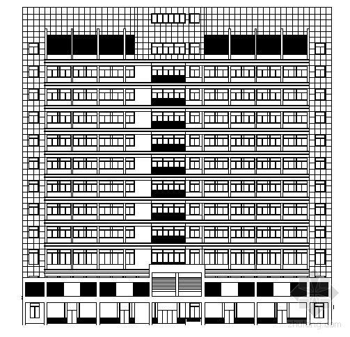 联合办公施工图纸资料下载-某十二层联合办公大楼建筑施工图
