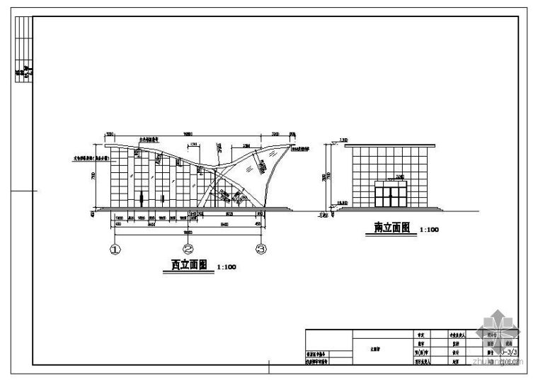 钢框架建筑结构图纸资料下载-某钢框架广场入口建筑结构图