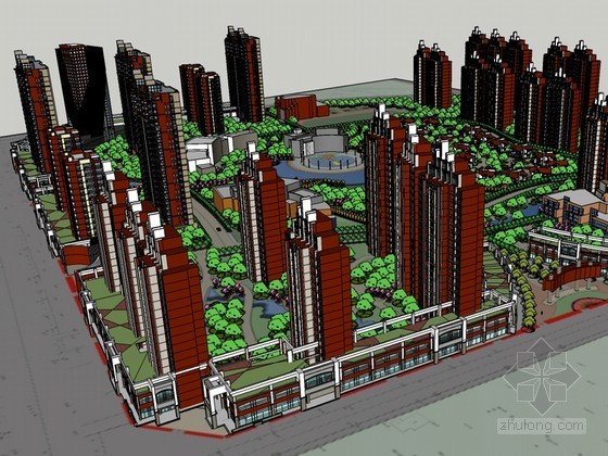 特拉维夫现代住宅资料下载-现代住宅规划SketchUp模型下载