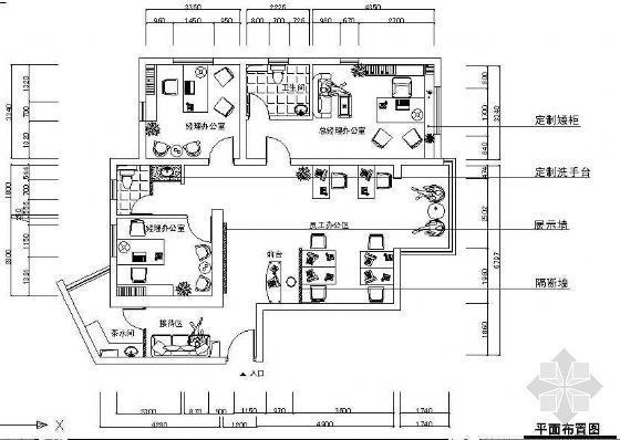 办公楼报规CAD图资料下载-办公楼室内图