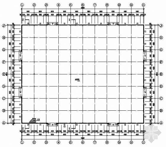 夹层钢结构设计图纸资料下载-某带夹层钢结构厂房建筑结构图纸