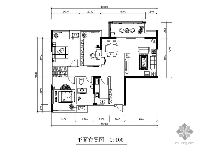 91平现代三居室内装修图资料下载-102㎡现代三居室内装修图
