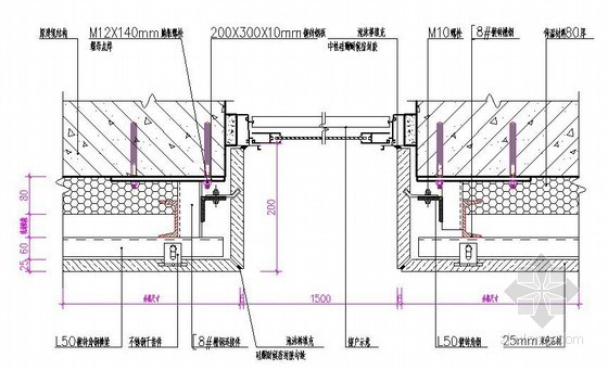 幕墙连接大样资料下载-干挂石材与窗户连接大样图