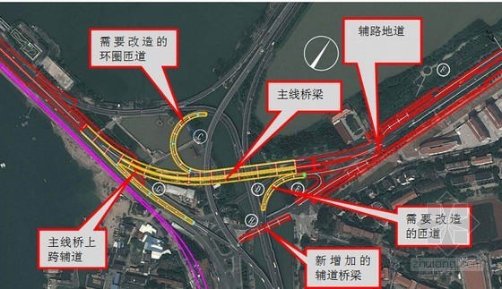 [福建]海堤段城市道路路面、互通提升改造工程方案设计90页附图纸（代工可）-互通立交段平面布置图 