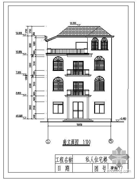 私人别墅景观项目资料下载-某框架私人别墅结构图