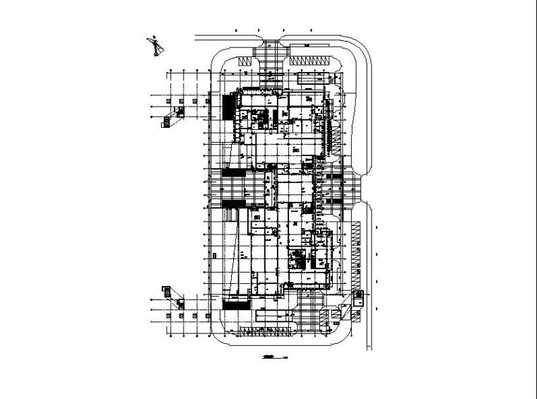 [浙江]超高层塔式连廊办公楼建筑施工图-超高层塔式连廊办公楼建筑首层平面图