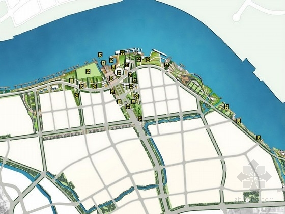 滨水空间处理资料下载-[上海]未来文明滨水绿带设计方案