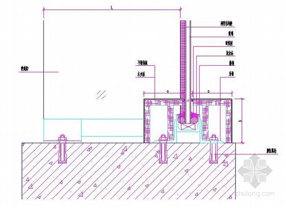 幕墙底部节点资料下载-全玻璃幕墙带玻璃肋底部节点