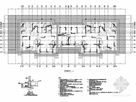 [江苏]20层剪力墙结构住宅楼结构施工图（223根空心方桩）-筏板配筋图 