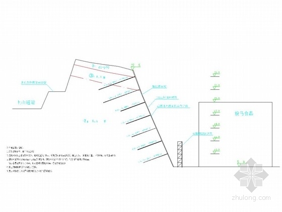 [浙江]锚喷支护边坡治理施工图-边坡治理剖面图 