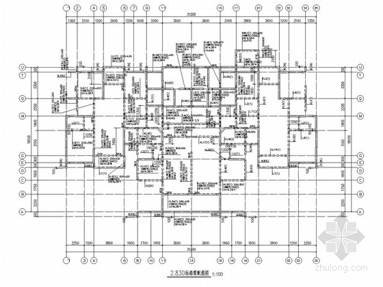 [甘肃]地上13层剪力墙结构住宅楼结构施工图-标高梁配筋图 