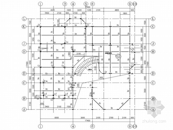 圆钢结构别墅建筑施工图资料下载-三层轻钢结构别墅结构施工图
