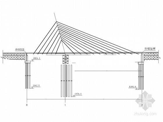 拉索节点图资料下载-主跨120米独塔组合梁特种斜拉桥设计图（46张 设计美观）