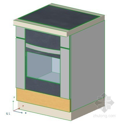 太空舱的烤箱3d模型资料下载-底柜炉灶+烤箱 ArchiCAD模型