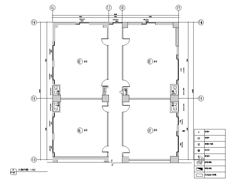 [四川]和沁百家丽咖啡厅设计施工图（附效果图）-原始建筑图