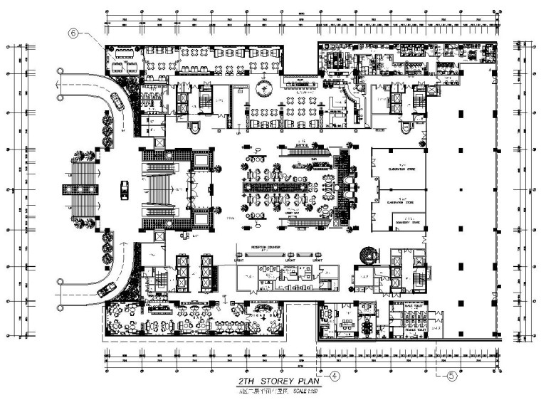 [重庆]某五星级大酒店全套装饰工程图（附效果图+物料表）-2 FL平面布置图-Model