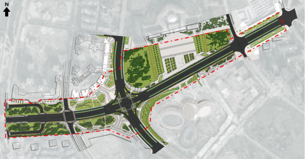 [四川]“海绵城市”生态道路景观专项规划设计方案-总平面图