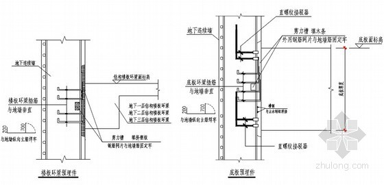 [上海]复杂条件深基坑工程安全性评估报告（地下连续墙内支撑支护）-地下连续墙结构接头详图 