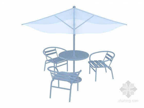 室外3d别墅模型资料下载-室外休闲桌椅3D模型下载